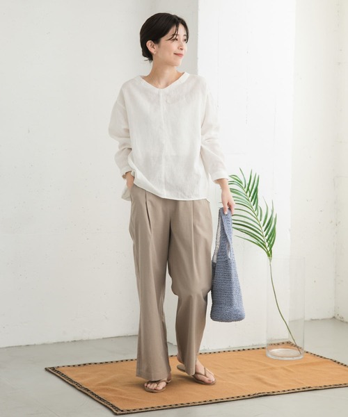 URBAN RESEARCH DOORS（アーバンリサーチドアーズ）の「『再入荷』レーヨンコットンイージーパンツ（その他パンツ・レディース・ネイビー/ベージュ系その他/ブラック・SMALL/MEDIUM）」の15枚目の写真