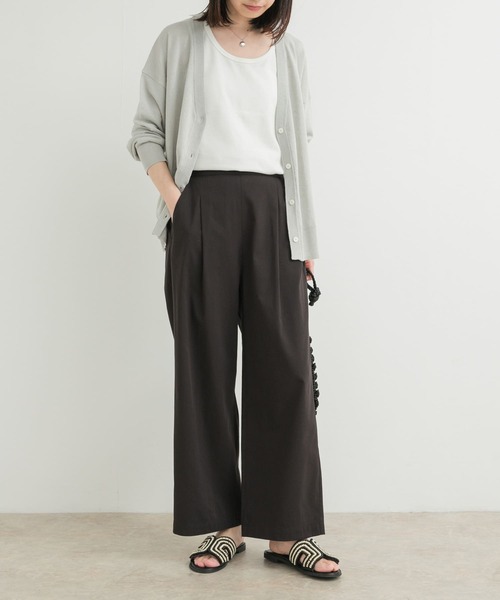 UR DOORS＊レーヨンコットンイージーパンツ　BLACK &beige M セール】『再入荷』レーヨンコットンイージーパンツ（その他