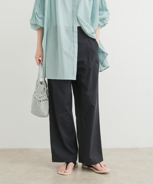 UR DOORS＊レーヨンコットンイージーパンツ　BLACK &beige M URBAN RESEARCH DOORS パンツ レーヨンコットンイージーパンツ