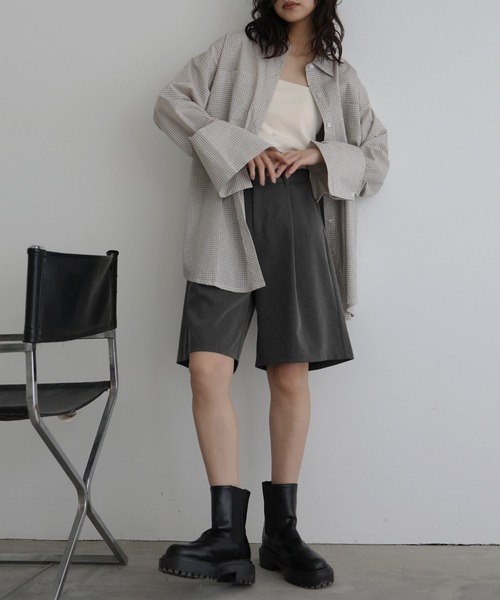 hellam（へラム）の「タックハーフパンツ（その他パンツ・レディース・ブラック/ベージュ/グレー・FREE）」の13枚目の写真