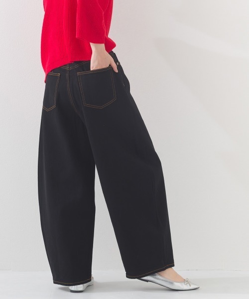 OMNES（オムネス）の「コクーンデニムパンツ（デニムパンツ・レディース・ブラック/ダークブラック/ブルー/グレー/ブラウン/グリーン・マルチサイズ）」の2枚目の写真