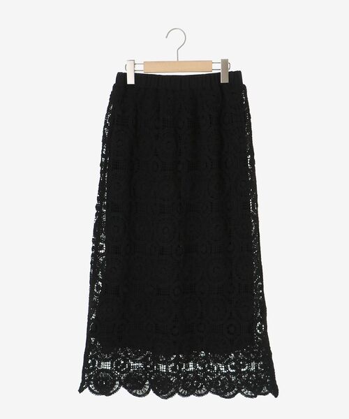 le.coeur blanc（ルクールブラン）の「《手洗い可能》カギ針レースウエストリブスカート（スカート・レディース・ブラック/アイボリー・38）」の11枚目の写真