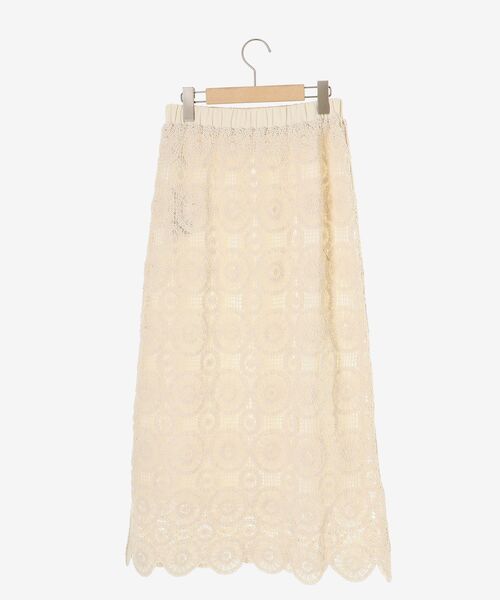 le.coeur blanc（ルクールブラン）の「《手洗い可能》カギ針レースウエストリブスカート（スカート・レディース・ブラック/アイボリー・38）」の21枚目の写真