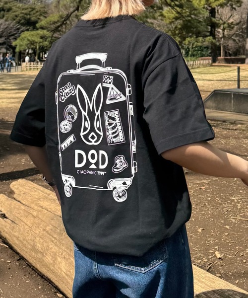 DOD(ディーオーディー)の「【DOD別注】コロコロタビッティー / ユニセックス(Tシャツ/カットソー・レディース・ブラック/スカイブルー/ピンク/ホワイト/グレー/ベージュ・MEDIUM/ONE SIZE/X-LARGE/LARGE)」の8枚目の写真