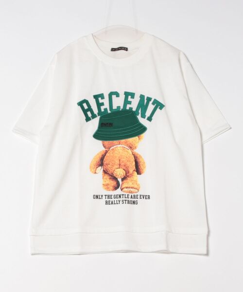 セール】クマレイヤード刺しゅうTシャツ/オーバーサイズTシャツ