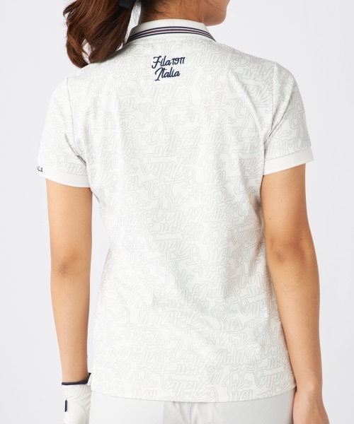 FILA　袖レースシャツ　ホワイト FILA フィラ ポロシャツ レディース メンズ 長袖 鹿の子 綿100