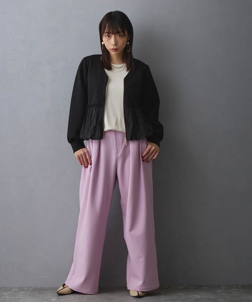 NICOLE white（ニコルホワイト）の「ランダムリブプルオーバー（Tシャツ/カットソー・レディース・オフホワイト/ブラック/サックスブルー/カーキ/グリーン/ボルドー・FREE）」の9枚目の写真