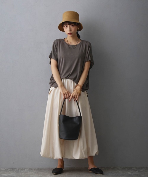 NICOLE white（ニコルホワイト）の「ランダムリブプルオーバー（Tシャツ/カットソー・レディース・オフホワイト/ブラック/サックスブルー/カーキ/グリーン/ボルドー・FREE）」の12枚目の写真