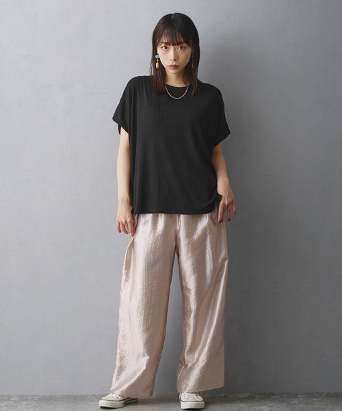 NICOLE white（ニコルホワイト）の「ランダムリブプルオーバー（Tシャツ/カットソー・レディース・オフホワイト/ブラック/サックスブルー/カーキ/グリーン/ボルドー・FREE）」の14枚目の写真