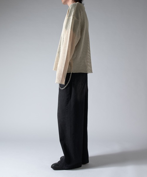 Lui's（ルイス）の「メッシュロンT（Tシャツ/カットソー・メンズ・ブラック/アイボリー・FREE）」の7枚目の写真