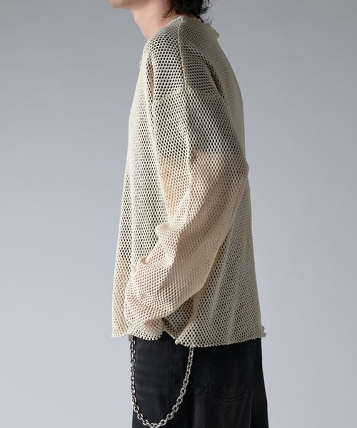 Lui's（ルイス）の「メッシュロンT（Tシャツ/カットソー・メンズ・ブラック/アイボリー・FREE）」の4枚目の写真