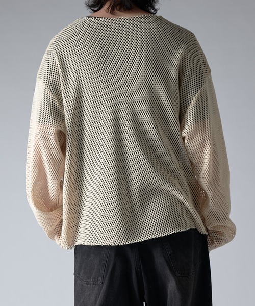 Lui's（ルイス）の「メッシュロンT（Tシャツ/カットソー・メンズ・ブラック/アイボリー・FREE）」の5枚目の写真