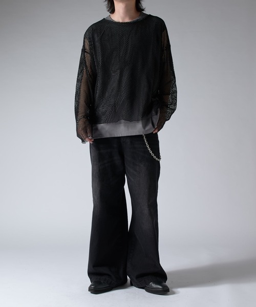 Lui's（ルイス）の「メッシュロンT（Tシャツ/カットソー・メンズ・ブラック/アイボリー・FREE）」の12枚目の写真