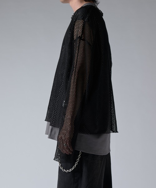 Lui's（ルイス）の「メッシュロンT（Tシャツ/カットソー・メンズ・ブラック/アイボリー・FREE）」の10枚目の写真