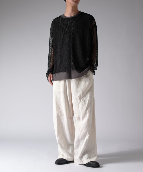 Lui's（ルイス）の「メッシュロンT（Tシャツ/カットソー・メンズ・ブラック/アイボリー・FREE）」の21枚目の写真