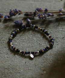 19cm“lapis & blue gold”(ビーズ ブレスレット)