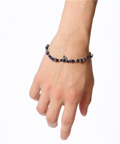 amp japan(アンプジャパン)の「19cm“lapis & blue gold”(ビーズ ブレスレット)(ブレスレット・メンズ・ネイビー・FREE)」の6枚目の写真