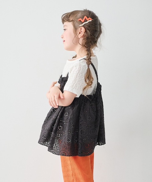 Piet（ピエット）の「レースビスチェ ドッキングトップス（シャツ/ブラウス・キッズ・ブラック/オフホワイト・100/110/120/130）」の6枚目の写真