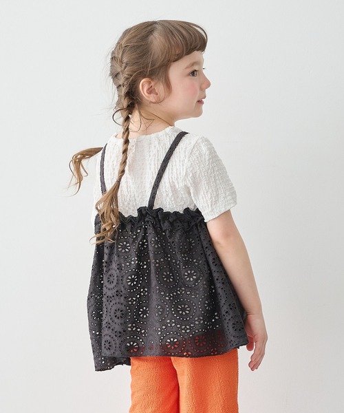 Piet（ピエット）の「レースビスチェ ドッキングトップス（シャツ/ブラウス・キッズ・ブラック/オフホワイト・100/110/120/130）」の7枚目の写真