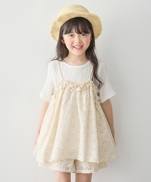 Piet（ピエット）の「レースビスチェ ドッキングトップス（シャツ/ブラウス・キッズ・ブラック/オフホワイト・100/110/120/130）」の11枚目の写真