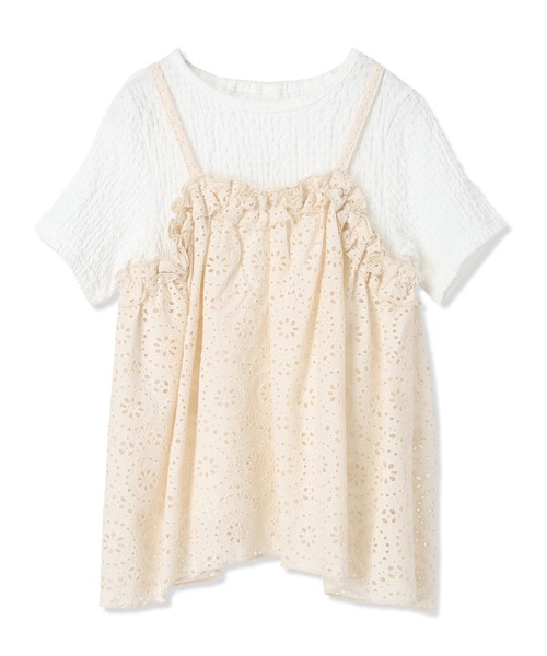 Piet（ピエット）の「レースビスチェ ドッキングトップス（シャツ/ブラウス・キッズ・ブラック/オフホワイト・100/110/120/130）」の17枚目の写真