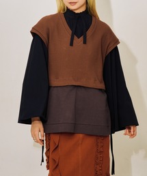 DOLLUPOOPS | ヘム2WAYワッフルベスト(ベスト)