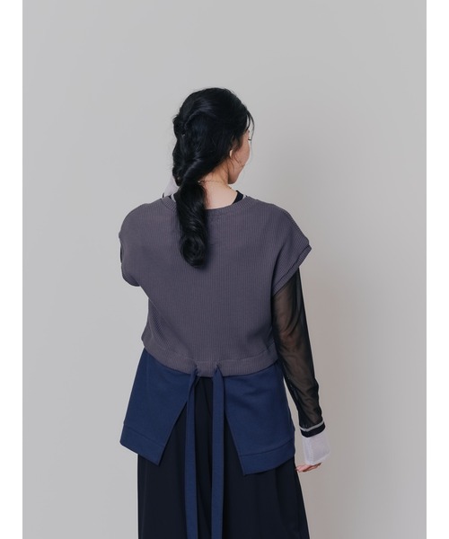 DOLLUPOOPS（ドールアップウップス）の「ヘム2WAYワッフルベスト（ベスト・レディース・ブラウン/チャコール・38）」の11枚目の写真