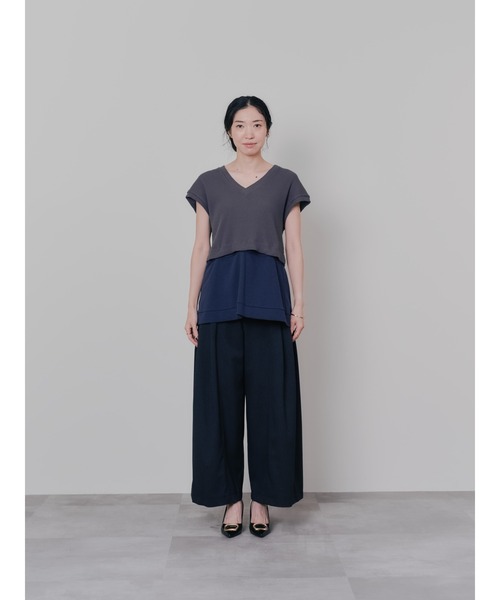 DOLLUPOOPS（ドールアップウップス）の「ヘム2WAYワッフルベスト（ベスト・レディース・ブラウン/チャコール・38）」の15枚目の写真