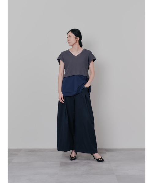 DOLLUPOOPS（ドールアップウップス）の「ヘム2WAYワッフルベスト（ベスト・レディース・ブラウン/チャコール・38）」の3枚目の写真