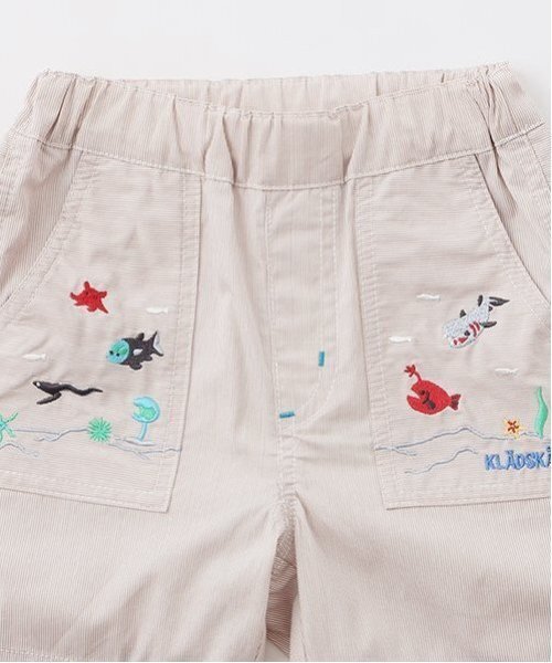 kladskap(クレードスコープ)の「海のいきもの刺しゅう5分丈パンツ(その他パンツ・キッズ・ブルー/ベージュ・110cm/100cm/90cm/80cm/120cm/130cm)」の9枚目の写真