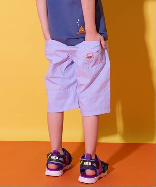 kladskap(クレードスコープ)の「海のいきもの刺しゅう5分丈パンツ(その他パンツ・キッズ・ブルー/ベージュ・110cm/100cm/90cm/80cm/120cm/130cm)」の4枚目の写真