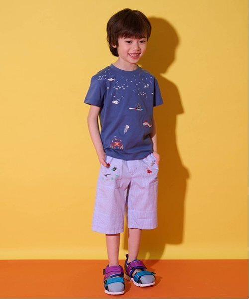 kladskap(クレードスコープ)の「海のいきもの刺しゅう5分丈パンツ(その他パンツ・キッズ・ブルー/ベージュ・110cm/100cm/90cm/80cm/120cm/130cm)」の5枚目の写真
