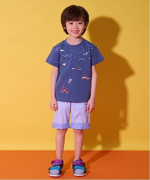 kladskap(クレードスコープ)の「海のいきもの刺しゅう5分丈パンツ(その他パンツ・キッズ・ブルー/ベージュ・110cm/100cm/90cm/80cm/120cm/130cm)」の6枚目の写真