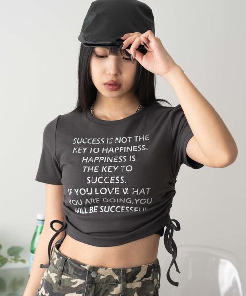 WEGO(ウィゴー)の「WEGO/グラフィックサイドドロストリブちびT(Tシャツ/カットソー・レディース・ホワイト/スミクロ・FREE)」の11枚目の写真