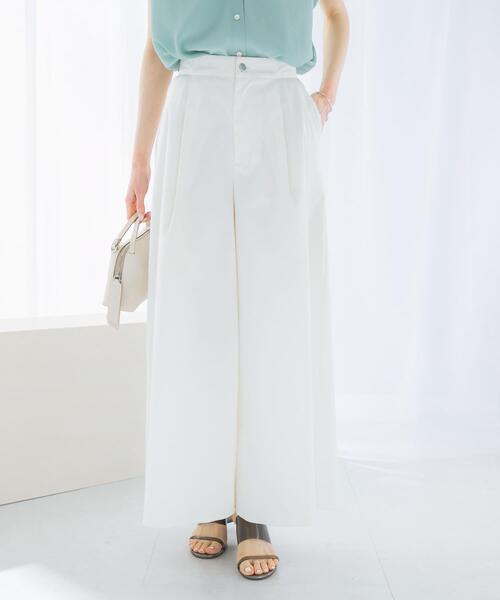 URBAN RESEARCH ROSSO WOMEN（アーバンリサーチ　ロッソ）の「コットンワイドパンツ（その他パンツ・レディース・ホワイト/ベージュ・38/36）」の3枚目の写真