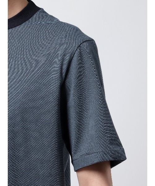 SUIT SQUARE(スーツスクエア)の「オフィT Tシャツ 半袖 ウォッシャブル マイクロボーダー コットン(Tシャツ/カットソー・メンズ・ネイビー系/ホワイト系・S/LL/L/M)」の7枚目の写真