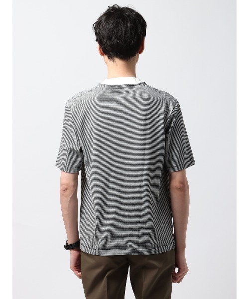 SUIT SQUARE(スーツスクエア)の「オフィT Tシャツ 半袖 ウォッシャブル マイクロボーダー コットン(Tシャツ/カットソー・メンズ・ネイビー系/ホワイト系・S/LL/L/M)」の14枚目の写真