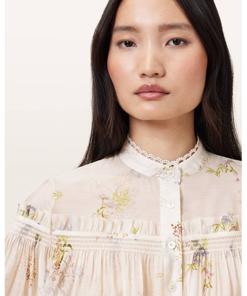 ALLSAINTS（オールセインツ）の「DELPHINE FLORAL PRINT SHIRT | DELPHINE フローラル プリント シャツ（シャツ/ブラウス・レディース・ホワイト系その他・4/12/8/10）」の2枚目の写真