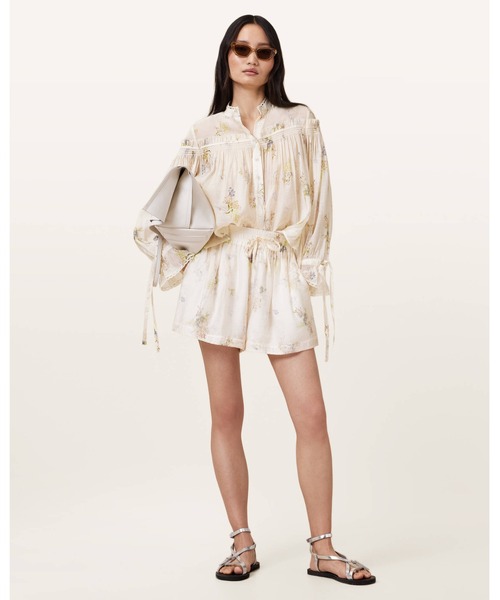 ALLSAINTS（オールセインツ）の「DELPHINE FLORAL PRINT SHIRT | DELPHINE フローラル プリント シャツ（シャツ/ブラウス・レディース・ホワイト系その他・4/12/8/10）」の3枚目の写真