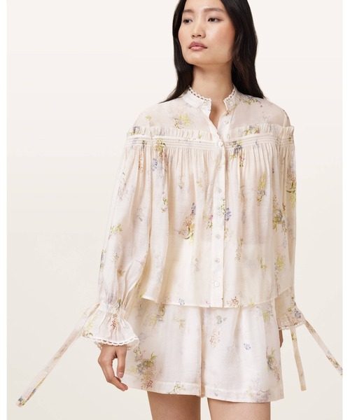 ALLSAINTS（オールセインツ）の「DELPHINE FLORAL PRINT SHIRT | DELPHINE フローラル プリント シャツ（シャツ/ブラウス・レディース・ホワイト系その他・4/12/8/10）」の4枚目の写真