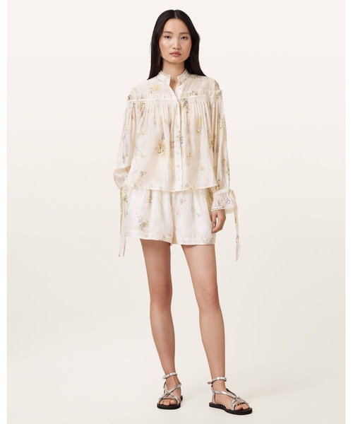 ALLSAINTS（オールセインツ）の「DELPHINE FLORAL PRINT SHIRT | DELPHINE フローラル プリント シャツ（シャツ/ブラウス・レディース・ホワイト系その他・4/12/8/10）」の5枚目の写真