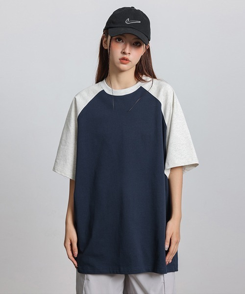 Ressaca(レサーカ)の「オーバーサイズラグランスリーブTシャツ(Tシャツ/カットソー・メンズ・ブルー/グレー/ブラック/ブラウン/チャコール/ネイビー/イエロー・L/M/XL)」の4枚目の写真