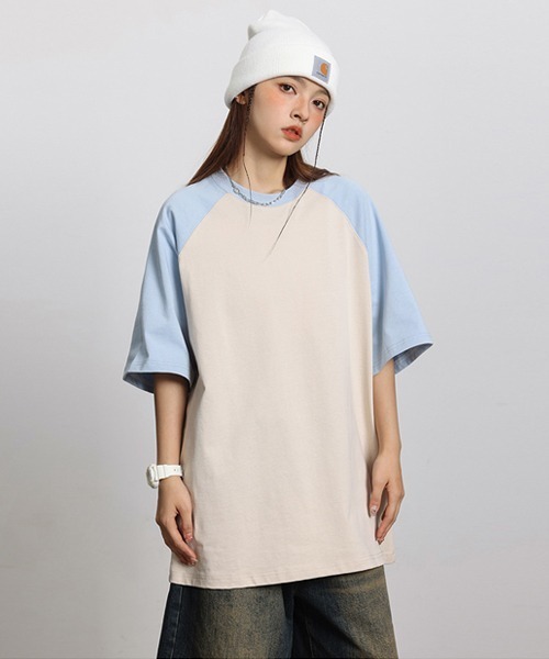 Ressaca(レサーカ)の「オーバーサイズラグランスリーブTシャツ(Tシャツ/カットソー・メンズ・ブルー/グレー/ブラック/ブラウン/チャコール/ネイビー/イエロー・L/M/XL)」の6枚目の写真