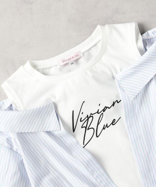 Right-on(ライトオン)の「VIVIAN BLUE(ヴィヴィアンブルー)【キッズ】肩あきドッキングシャツ(その他トップス・キッズ・ブラック/サックスブルー・140/150/160/130)」の19枚目の写真