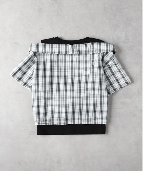 Right-on（ライトオン）の「【VIVIAN BLUE】肩あきドッキングシャツ（その他トップス・キッズ・ブラック/サックスブルー・140/150/160/130）」の3枚目の写真