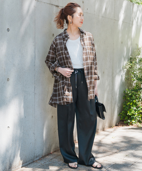 Spick and Span レースチェックシャツ　ブラック Spick & Span（スピックアンドスパン）の「TRツイルチェック