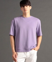 ジオメトリックジャカード クルーネックTシャツ