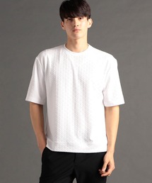 ジオメトリックジャカード クルーネックTシャツ