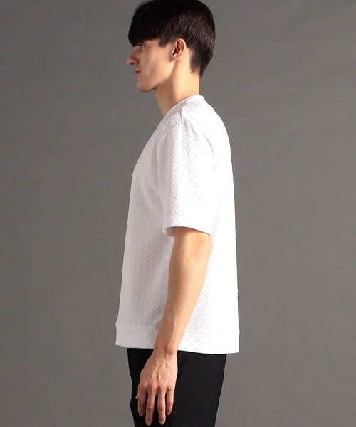 MONSIEUR NICOLE(ムッシュニコル)の「ジオメトリックジャカード クルーネックTシャツ(Tシャツ/カットソー・メンズ・ブラック/ラベンダー/ホワイト・LARGE/MEDIUM/X-LARGE)」の7枚目の写真