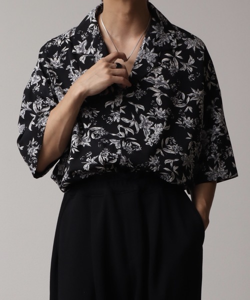 総柄プリントオープンカラー半袖シャツ（シャツ/ブラウス）｜Art re A